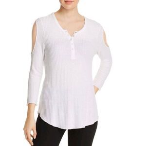 Chaser Thermal Cold Shoulder Henley in True White | REVOLVE size med